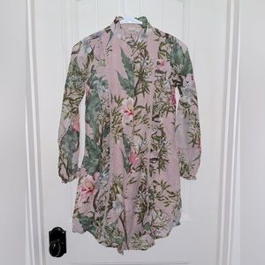 Yo Baby pink with florals dress made in India size 11